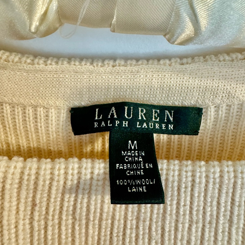 Lauren Ralph Lauren Cream Wool Sweater Dress